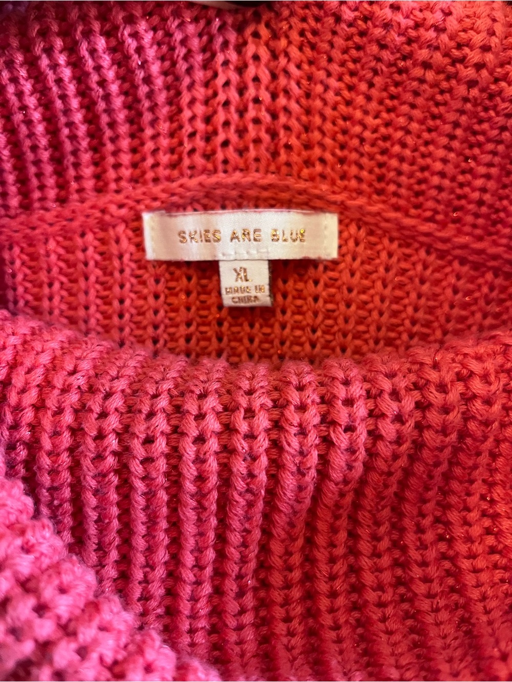 Colorblock Sweater in Shades of Pink and Red - Picture 3 of 7